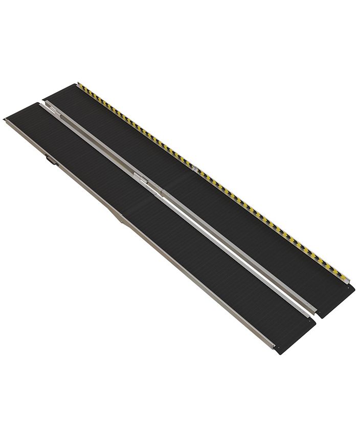 HOMCOM Wheelchair Ramp 10FT Folding Aluminum Ramp with Non-Slip Surface ...