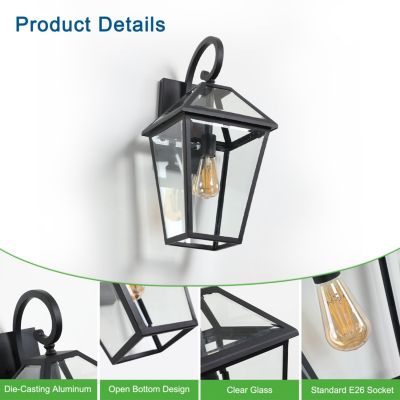 2pack Modern Outdoor Waterproof Wall Lamp