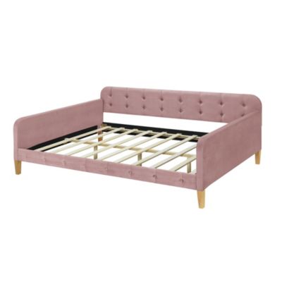 Full Size Upholstered Daybed with 4 Support Legs