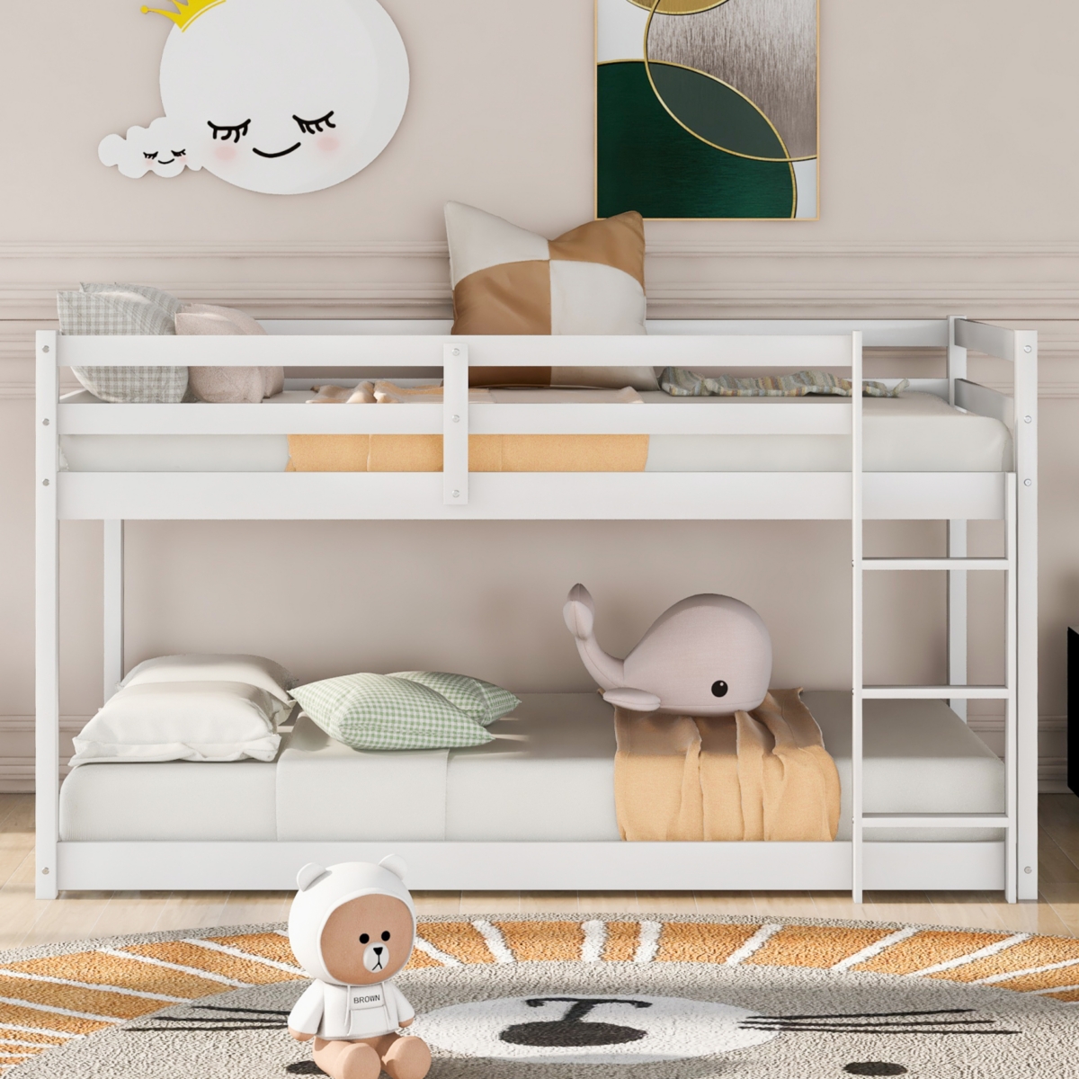 Streamdale Twin Over Floor Bunk Bed With Ladder