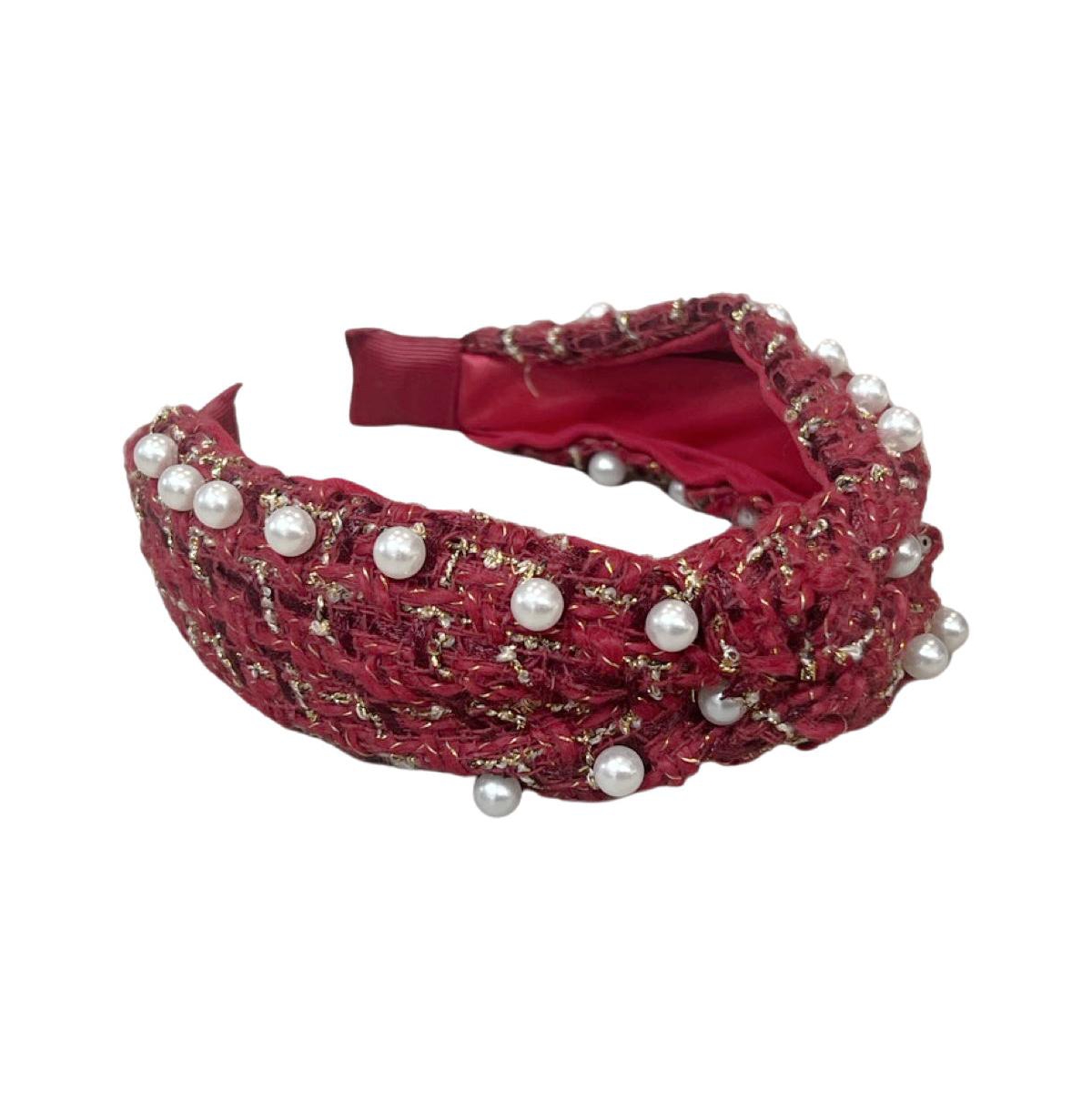 Women s It Girl Pearl Headband - Red - Red