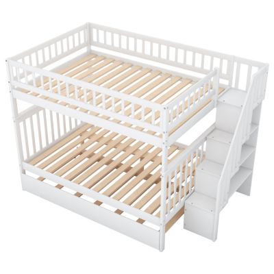 Streamdale Full Over Full Bunk Bed With Trundle And Staircase