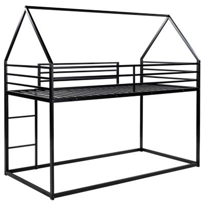 Streamdale Twin Over Twin House Bunk Bed With Built-In Ladder