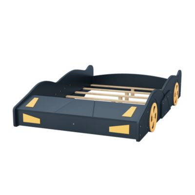 Streamdale Race Car-Shaped Platform Bed with Storage, Dark Blue