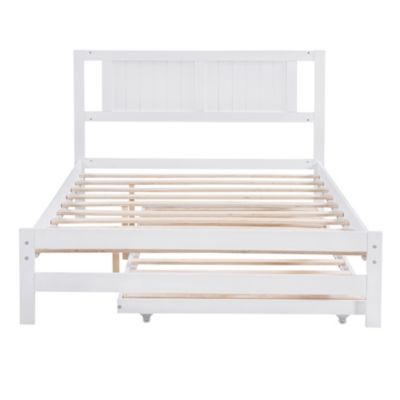 Streamdale Full Size Platform Bed With Adjustable Trundle