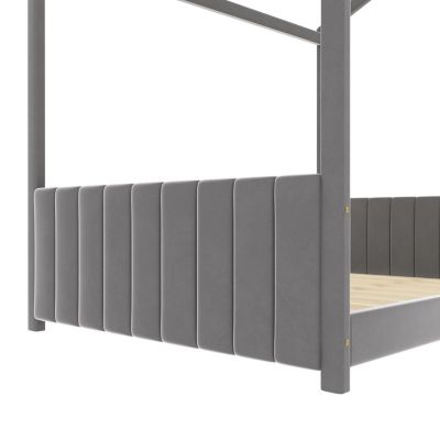 Streamdale Full Size Velvet House Bed Wood Bed