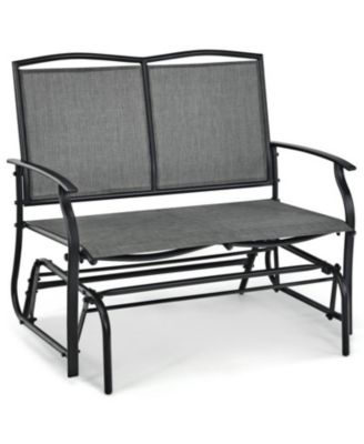 Patio Rocking Chair with Steel Frame for Porch, Garden and Backyard