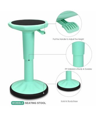 Adjustable Active Learning Stool Sitting Home Office Wobble Chair with Cushion Seat