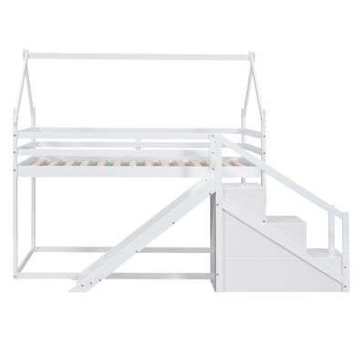 Full XL Over Queen Metal Trundle Bunk Bed - Twin