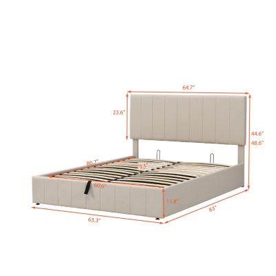 Streamdale Queen Size Upholstered Platform Bed With A Hydraulic Storage System