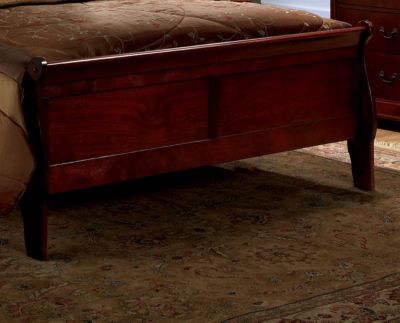 Queen Size Bed Cherry Louis Philippe Solid Wood 1 Piece Bed Bedroom Sleigh Bed Bedroom Furniture