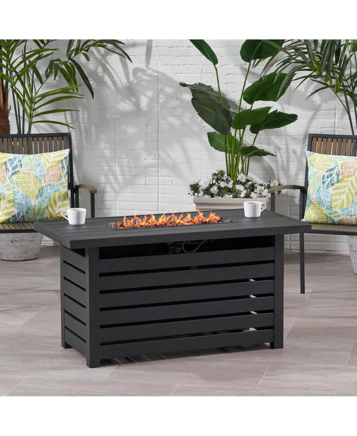 Propane Fire Pit with Built-In Tank Hidden for Outdoor Gatherings