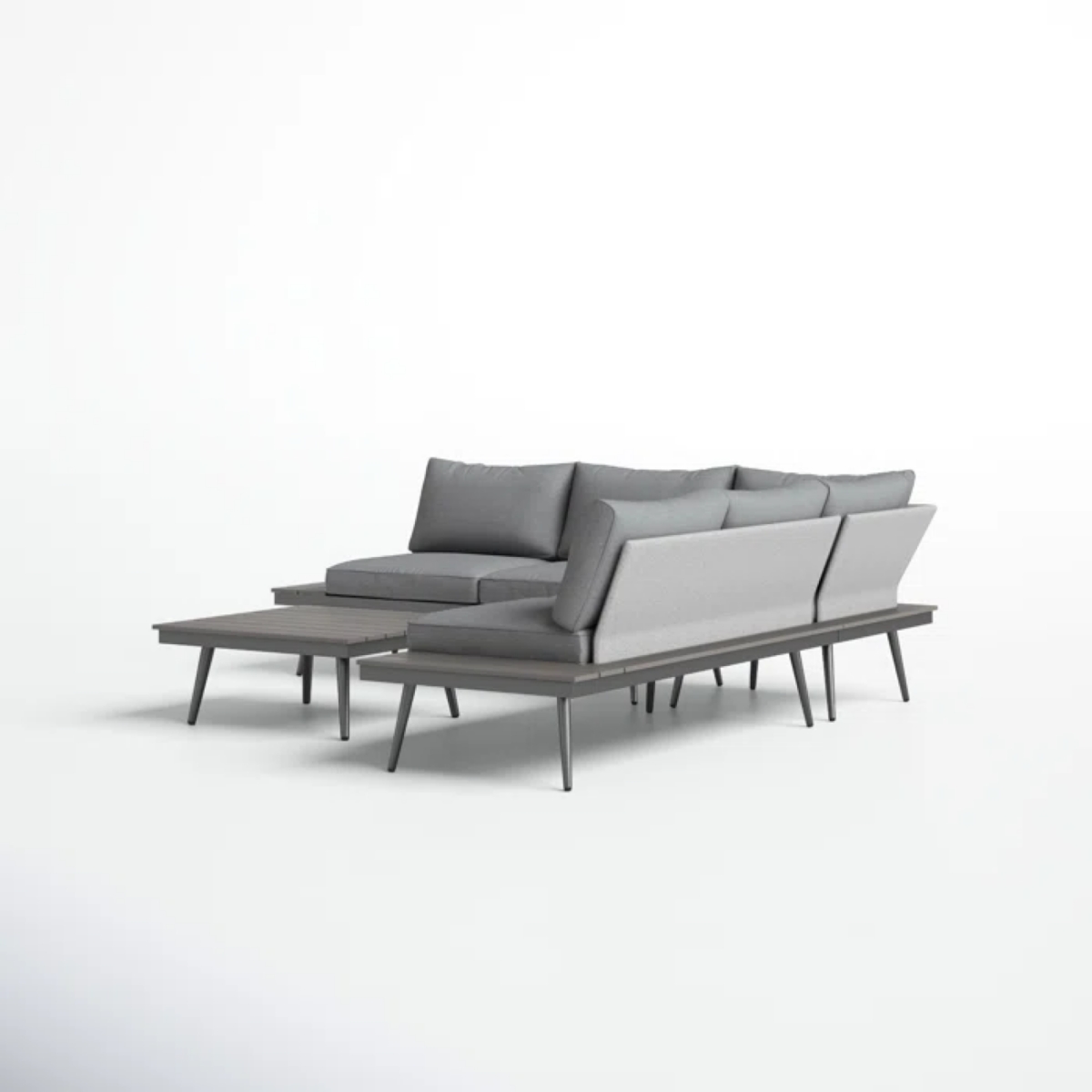 Streamdale Furniture Durable Eucalyptus Wood & Aluminum Norfolk Sofa with Ventilated Mesh Backrests