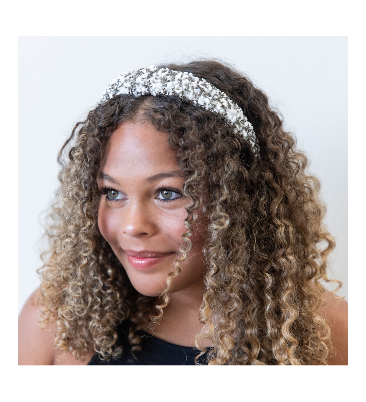 Headbands of Hope Women s All that Glitters Headband - Gunmetal + White