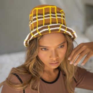 Online ISLAND TANNING Plaid Crochet Hat