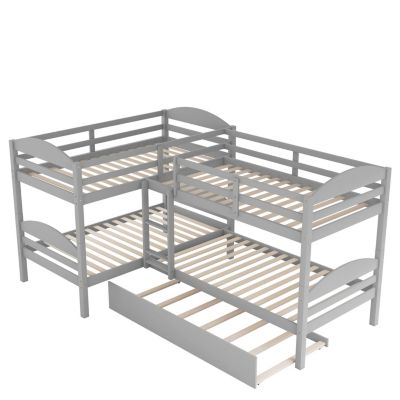 Streamdale Twin L-Shaped Bunk Bed With Trundle