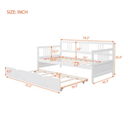 Twin Size Daybed Wood Bed With Twin Size Trundle