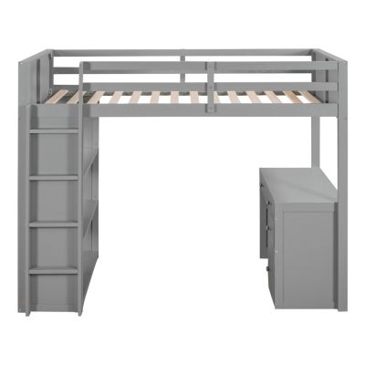 Streamdale Twin Size Loft Bed With Ladder, Shelves, And Desk
