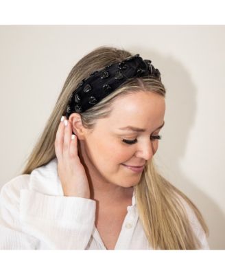 Stone Quartz Traditional Knot Headband - Black