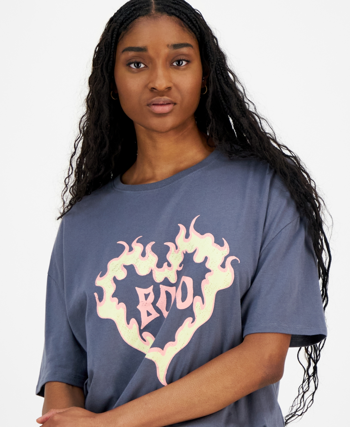 Grayson Threads, The Label Juniors' Boo Halloween Graphic Boyfriend Tee