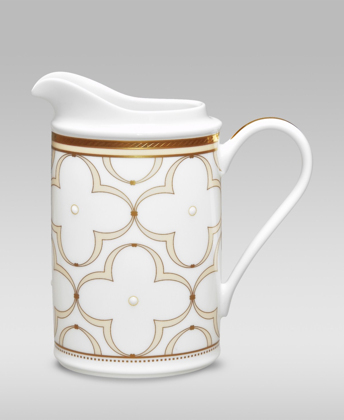 Noritake Trefolio Gold Sugar Creamer Set In White