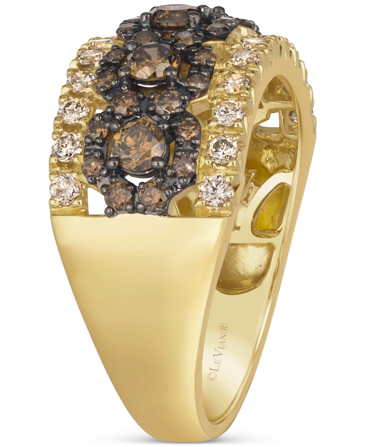 Le Vian Chocolate Diamond & Nude Diamond Fancy Openwork Ring (1-1/6 Ct. T.w.) In 14k Gold In No Color