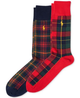 Polo Ralph Lauren Men's 2-Pk. Shirting Plaid Slack Socks - Macy's