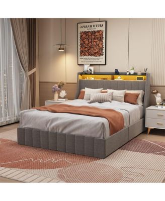 Queen Bed Frame with Storage Drawers