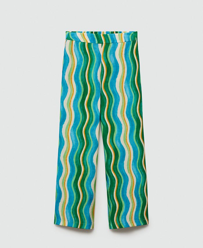 MANGO Women's Wide Leg Printed Pants - Macy's