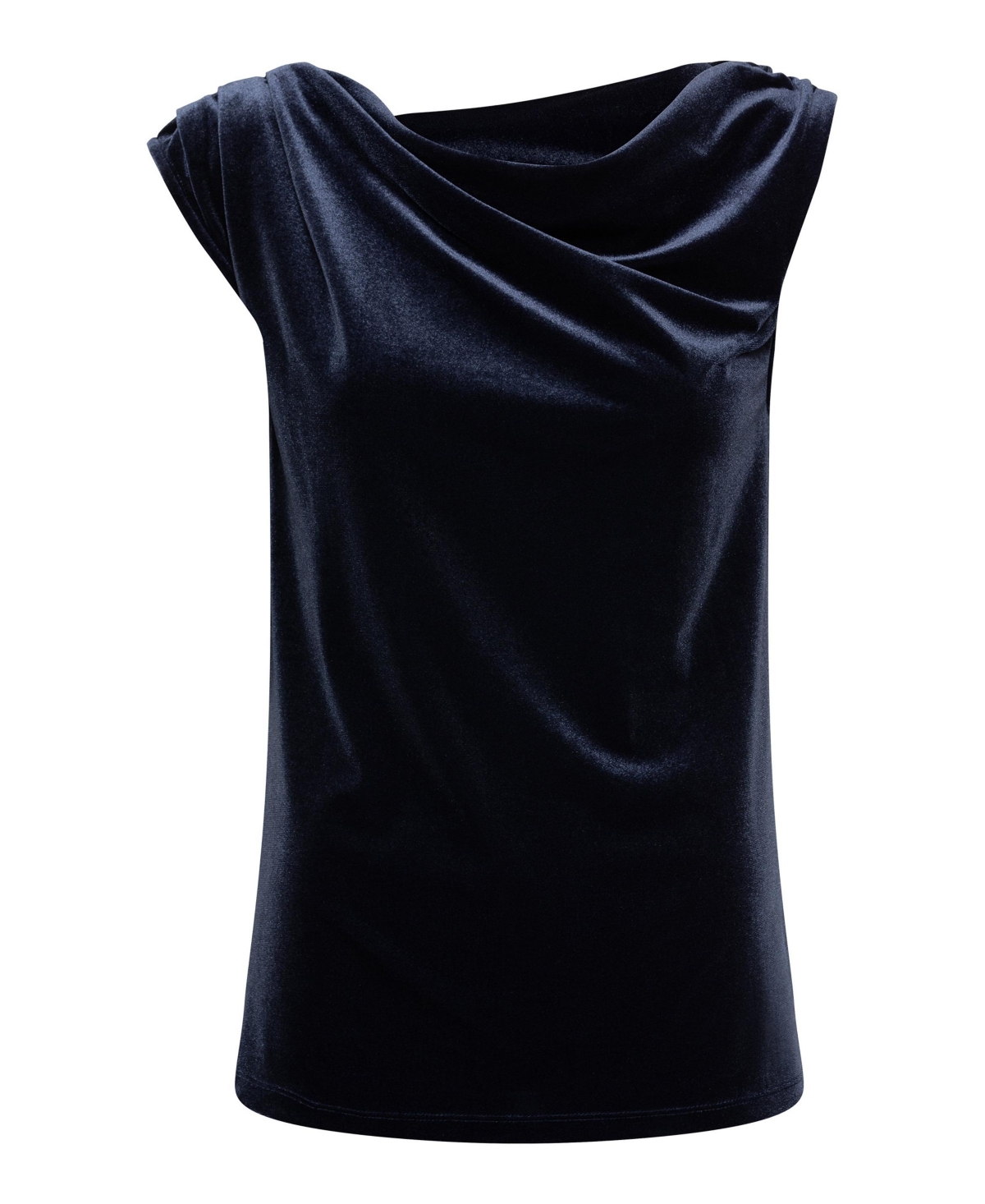 Olsen Women's Sleeveless Velvet Drape Neck Shell