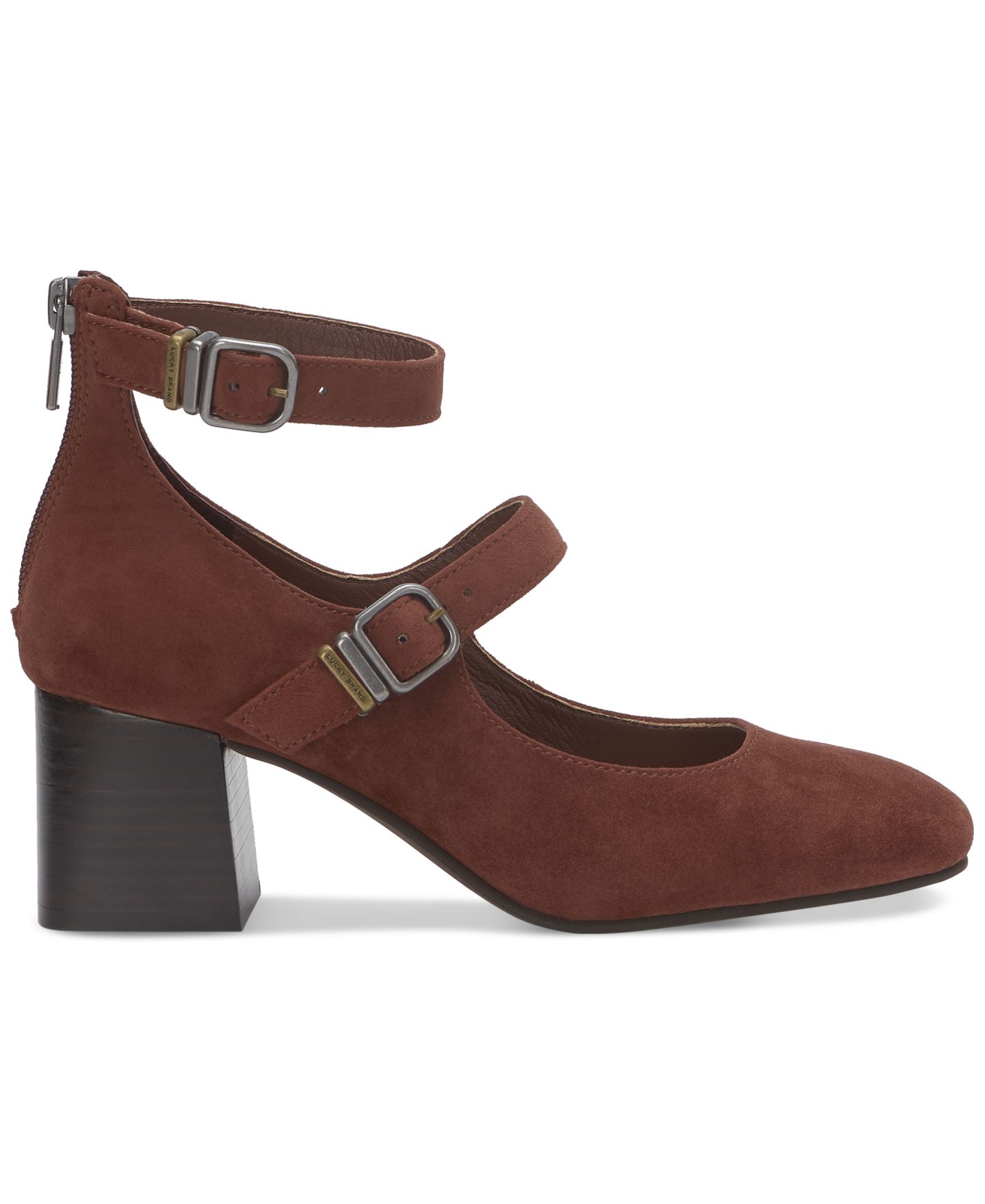 Женские туфли Lucky Brand Cemli Double-Strap Mary Jane Block-Heel, цвет: Замшевый — фото 2