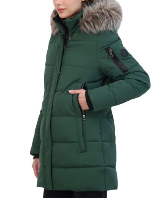Women's Faux-Fur-Trim Hooded Puffer Coat