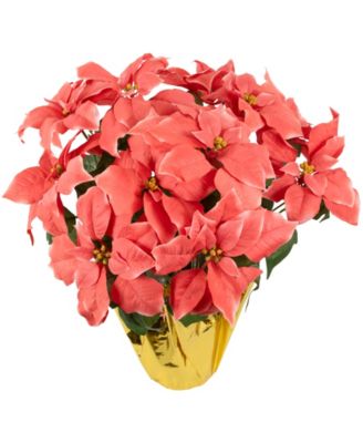 Dark Pink Artificial Christmas Poinsettia 20"