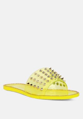 Women's Bolly Punk Stud Clear Jelly Flats
