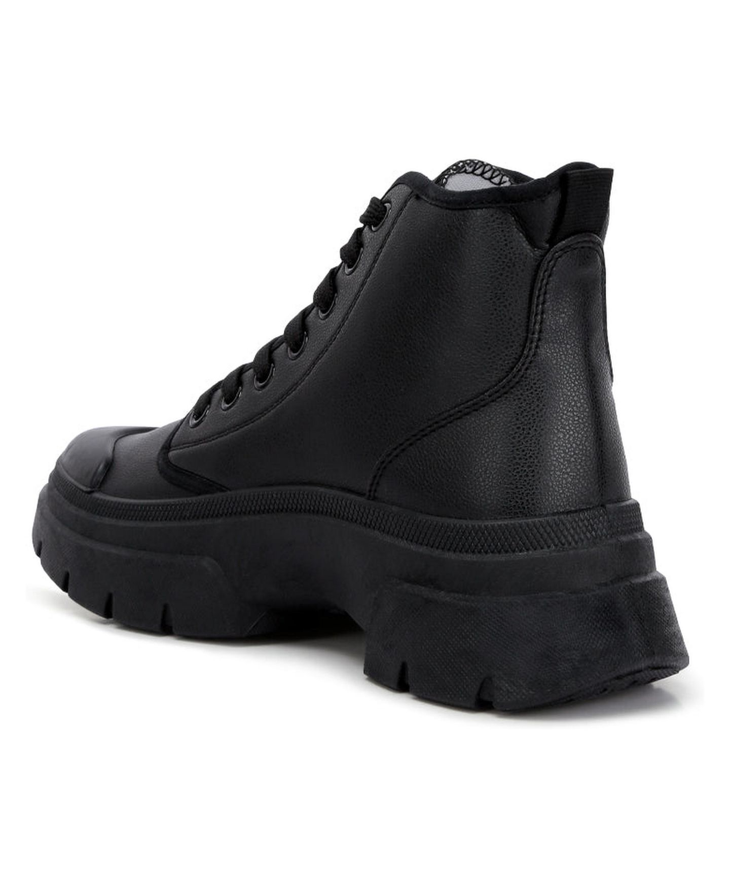 Женские ботинки London Rag Roxane Chunky Lace Up, цвет: Чёрная искусственная кожа — фото 2