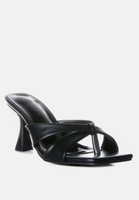 Womens Highflip Criss Cross Spool Heel Sandals