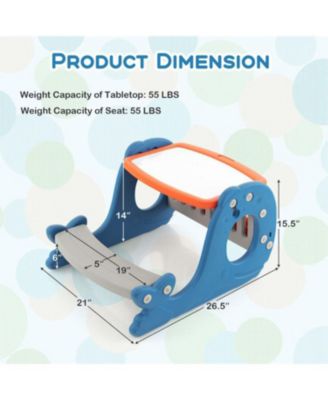 Toddler Convertible Activity Table Set Easel with Erasable Whiteboard-Blue