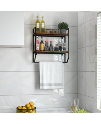 Over the Toilet Shelf Wall Mounted with Metal Frame for Bathroom