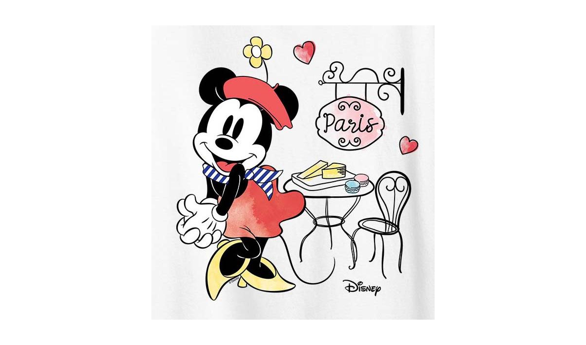 Hybrid Apparel Minnie Paris Plus Size Graphic T-shirt In White