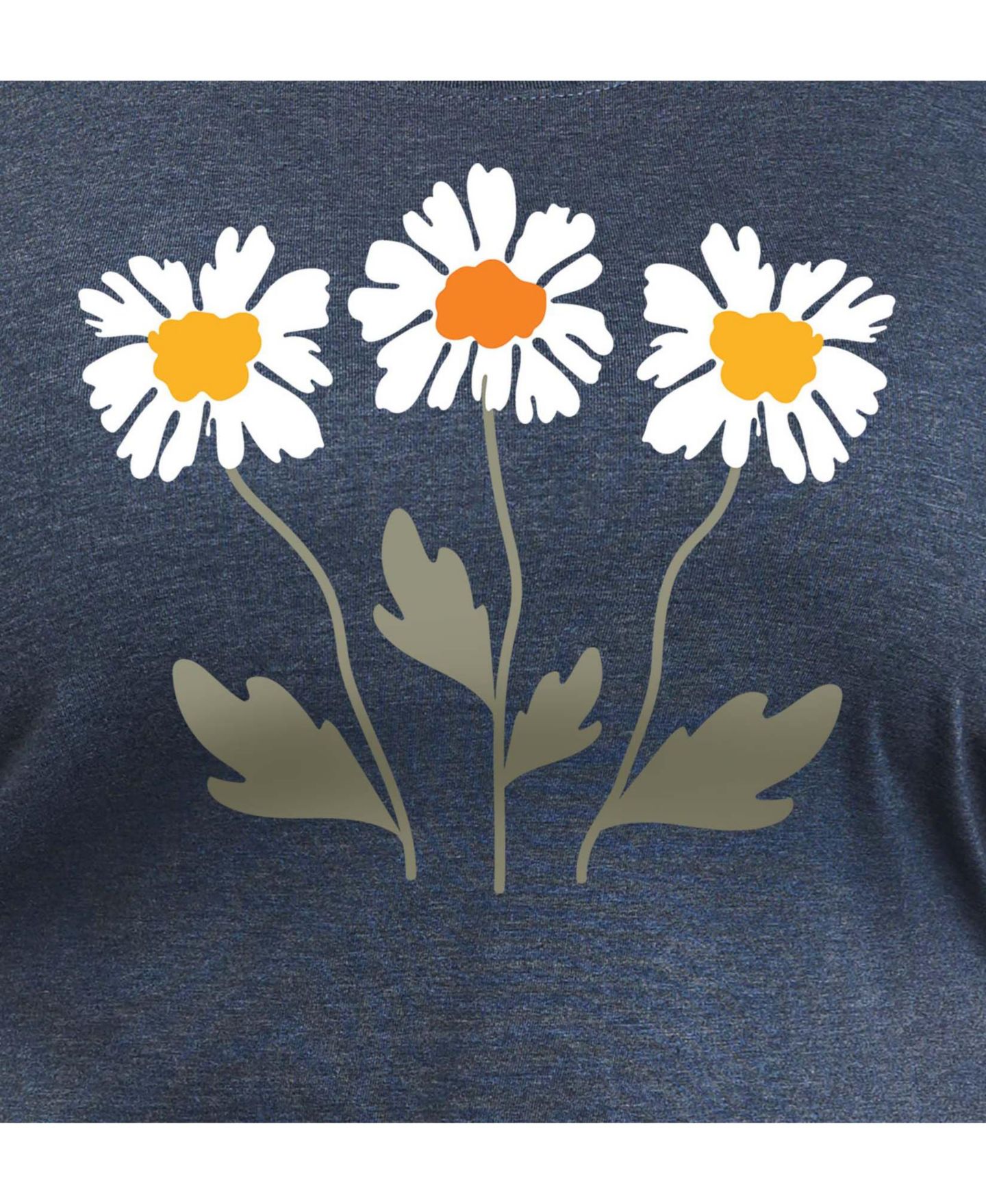 Женский топ Hybrid Apparel Retro Daisies Plus Size Graphic, цвет: Меланжевый синий — фото 2