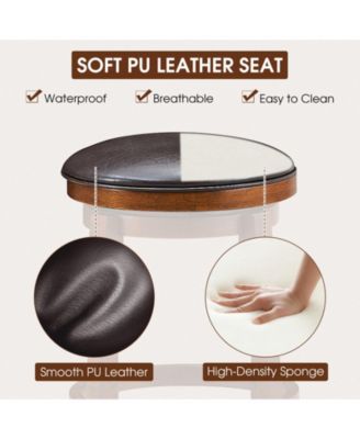 Set of 2 24-Inch Swivel Leather Padded Bar Dining Stools