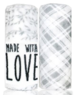 Baby Boys and Baby Girls 3 Piece Fleece Blanket and Taggy Toy Gift Assortment