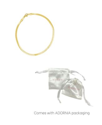 Gold Tarnish Resistant Adjustable 9-11" Thin Herringbone Chain Anklet