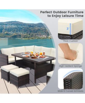 7 Pieces Wicker Patio Furniture Set