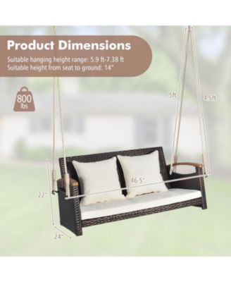 2-Person Patio Rattan Porch Swing