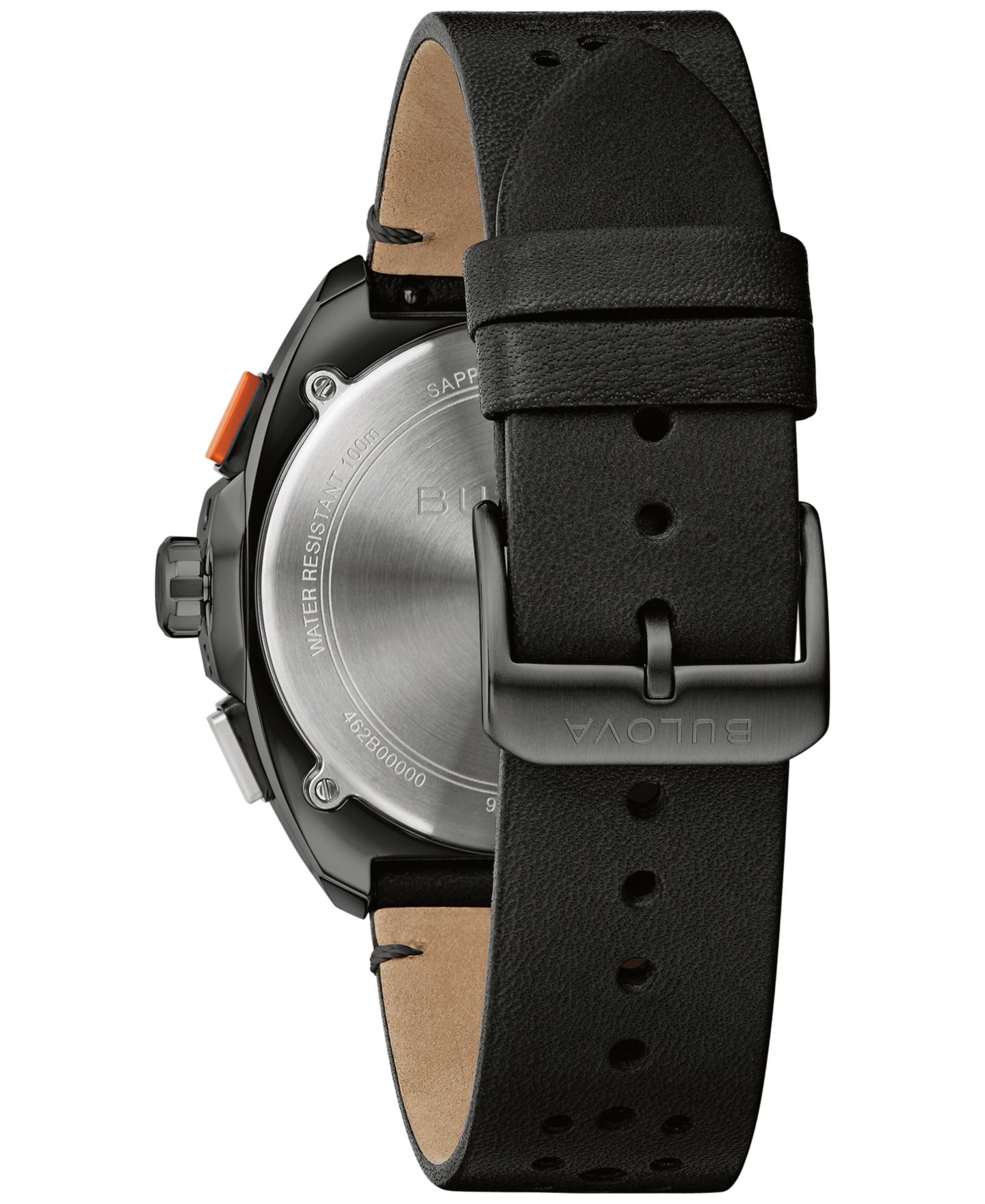 Мужские часы Bulova Chronograph Racer Black Leather Strap Watch 42mm — фото 3