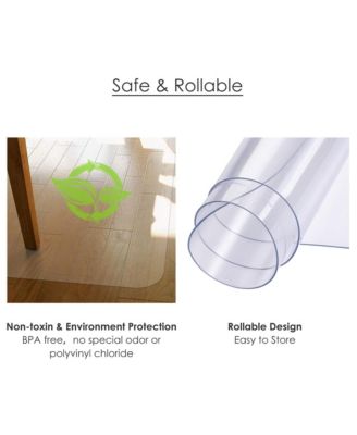 Clear Office Chair Mat for Hardwood 48" x 36" Rectangle PVC Floor Protector for Rolling Desk Chairs 1/16" Thickness