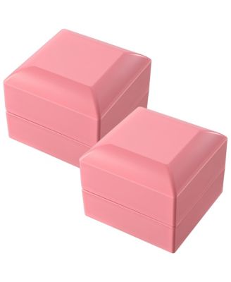 LED Ring Box Jewelry Wedding Engagement Proposal Lighted Pin Storage Case 2 Pack