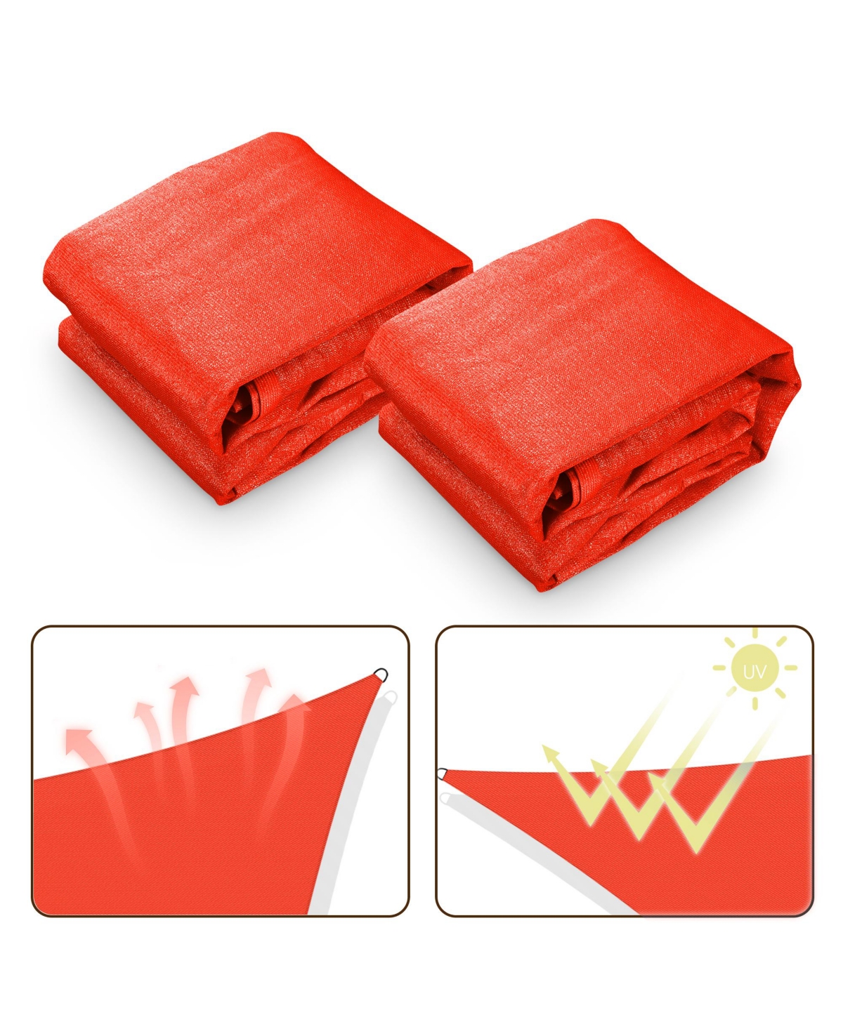Yescom 2 Pack Ft 97% Uv Block Triangle Sun Shade Sail Canopy Outdoor Pool Cover Net
