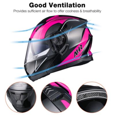 RUN-M3 Modular Flip Up Helmet Full Face Dual Visor DOT Motorcycle Bike XXL